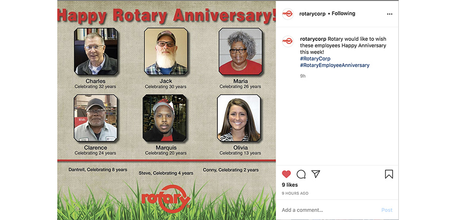 Rotary, distributor, distribution, milestone, anniversary, employees