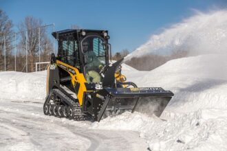 Track loaders for snow clearing