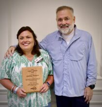 Rotary President & CEO Ed Nelson is shown with Ashley Nelson, recipient of Rotary’s Duke Award, at the company’s annual awards banquet in Amelia Island, Florida.